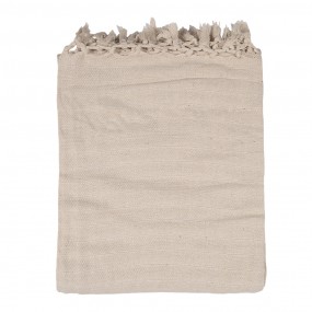 2KT060.133 Throw Blanket 125x150 cm Beige Cotton Stripes Blanket