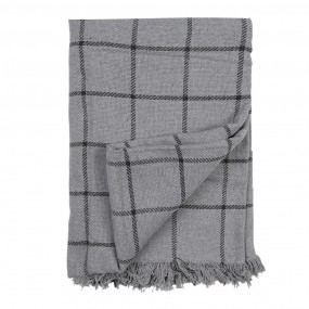 2KT060.136 Throw Blanket 125x150 cm Grey Cotton Stripes Blanket