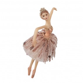 265265 Ornamento Natalizio Ballerina  15 cm Rosa Poliresina Decorazioni Albero Natale