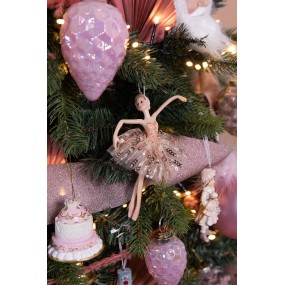 265265 Christmas Ornament Ballerina 15 cm Pink Polyresin Christmas Tree Decorations