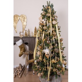 26CE1508 Figurine Christmas Tree 16 cm Gold colored Porcelain Christmas Decoration