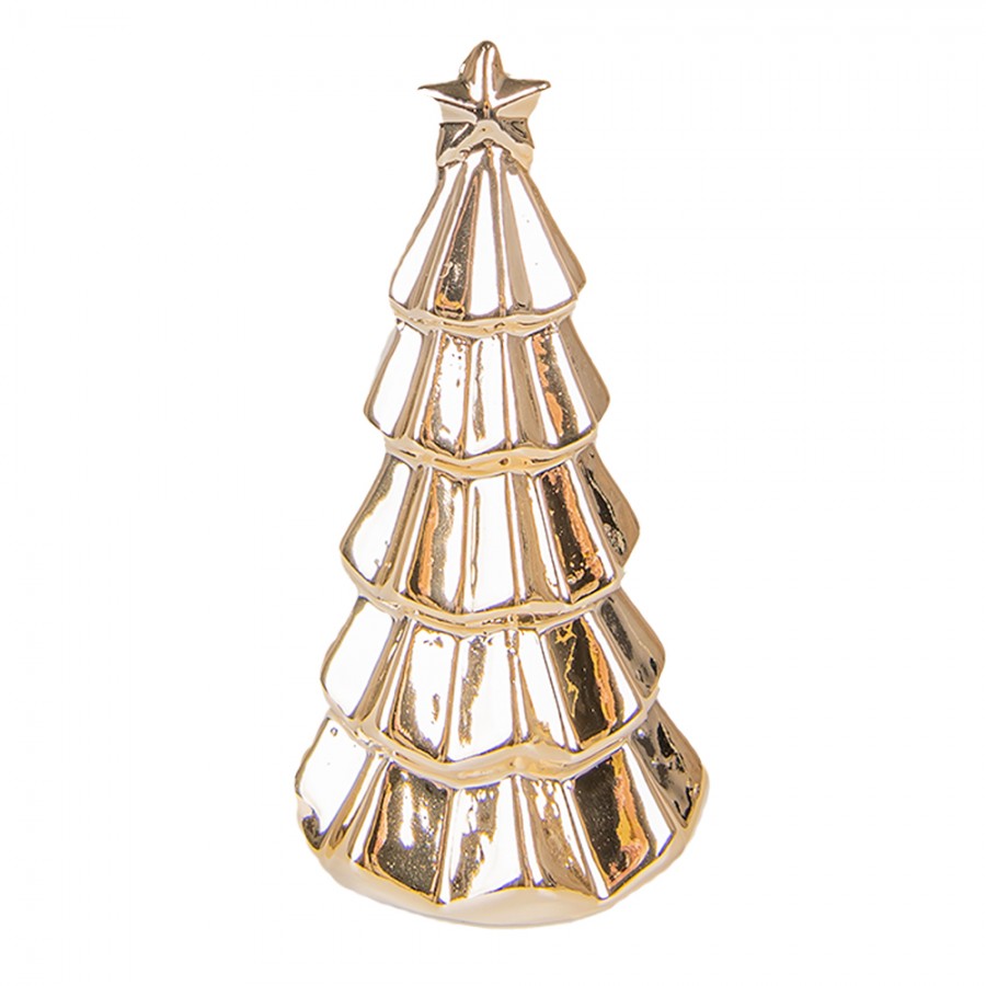 Scultura albero di natale in legno e ceramica oro - Mobilia Store Home &  Favours