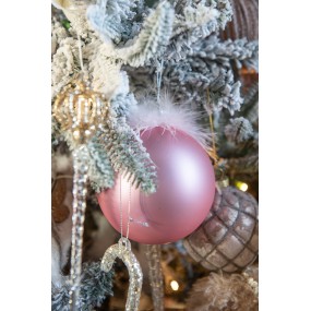 26GL3940 Palla di natale set di 4 Ø 10 cm Rosa Vetro Decorazioni Albero Natale