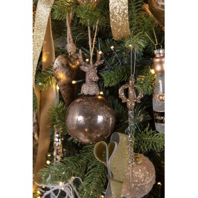 26GL4352 Kersthanger Ijspegel 20 cm Goudkleurig Glas Kerstboomversiering