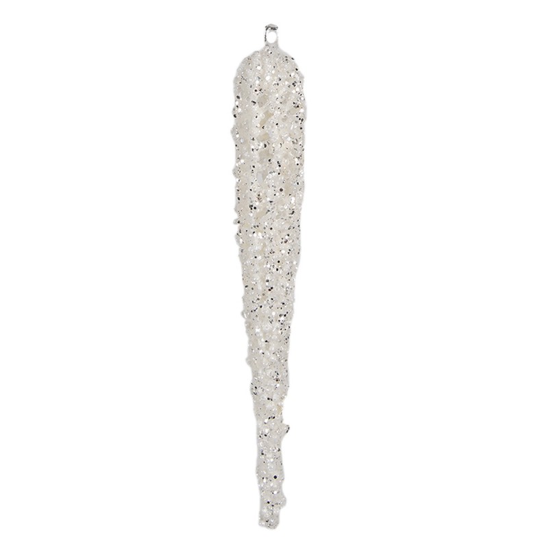 6GL4357 Christmas Ornament Icicle 19 cm Silver colored Glass Christmas Tree Decorations