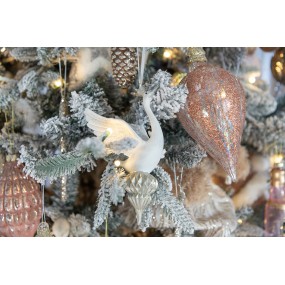 26PR2893 Ornamento Natalizio 10x6x16 cm Bianco Plastica Rettangolo Decorazioni Albero Natale