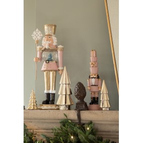 26PR2981 Christmas Decoration Figurine Nutcracker 16x16x50 cm Pink Polyresin
