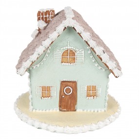 26PR3977 Gingerbread house 12 cm Blauw Polyresin Peperkoekhuisje