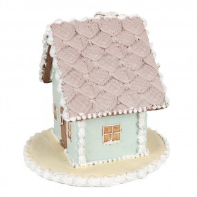 26PR3977 Gingerbread house 12 cm Blauw Polyresin Peperkoekhuisje