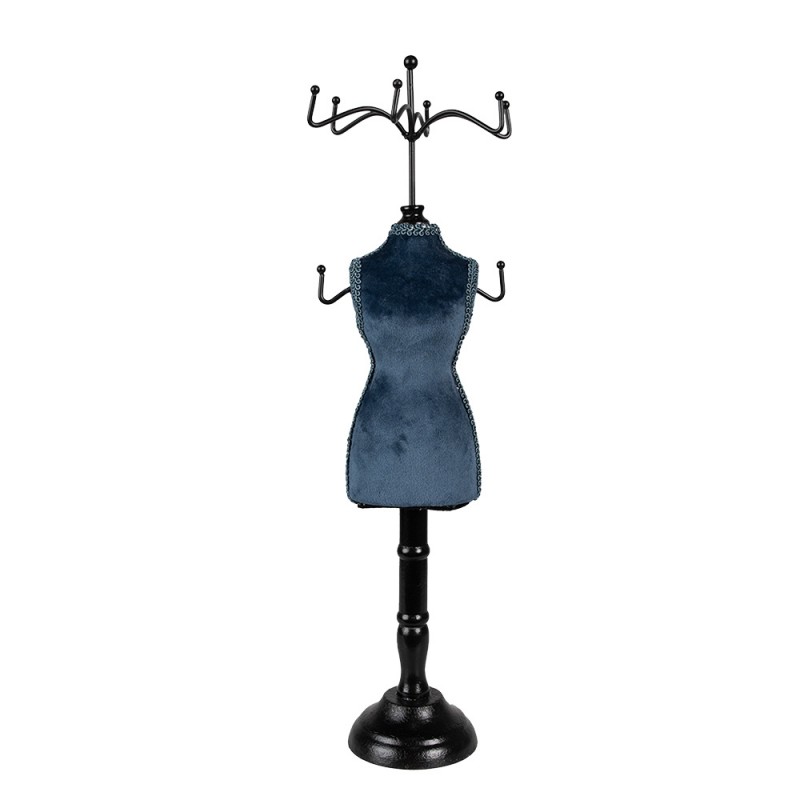 65310 Jewelry stand 12x12x39 cm Turquoise Wood Iron Display Mannequin