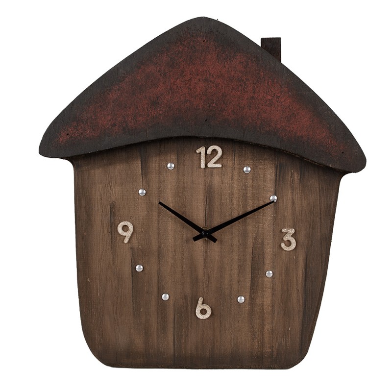 6KL0820 Wall Clock 37x4x40 cm Brown Wood