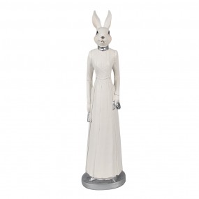 26PR4041 Figurine Rabbit 41 cm White Polyresin Easter Decoration