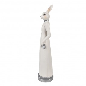 26PR4041 Figur Kaninchen 41 cm Weiß Polyresin Osterdekoration