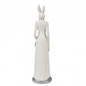 26PR4043 Statuetta Coniglio 28 cm Bianco Poliresina Decorazione di Pasqua