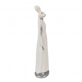 26PR4043 Figur Kaninchen 28 cm Weiß Polyresin Osterdekoration