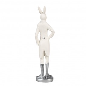 26PR4044 Statuetta Coniglio 20 cm Bianco Poliresina Decorazione di Pasqua