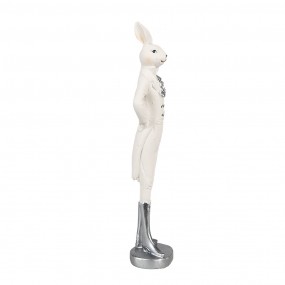26PR4044 Statuetta Coniglio 20 cm Bianco Poliresina Decorazione di Pasqua