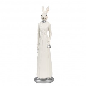 26PR4045 Figur Kaninchen 20 cm Weiß Polyresin Osterdekoration