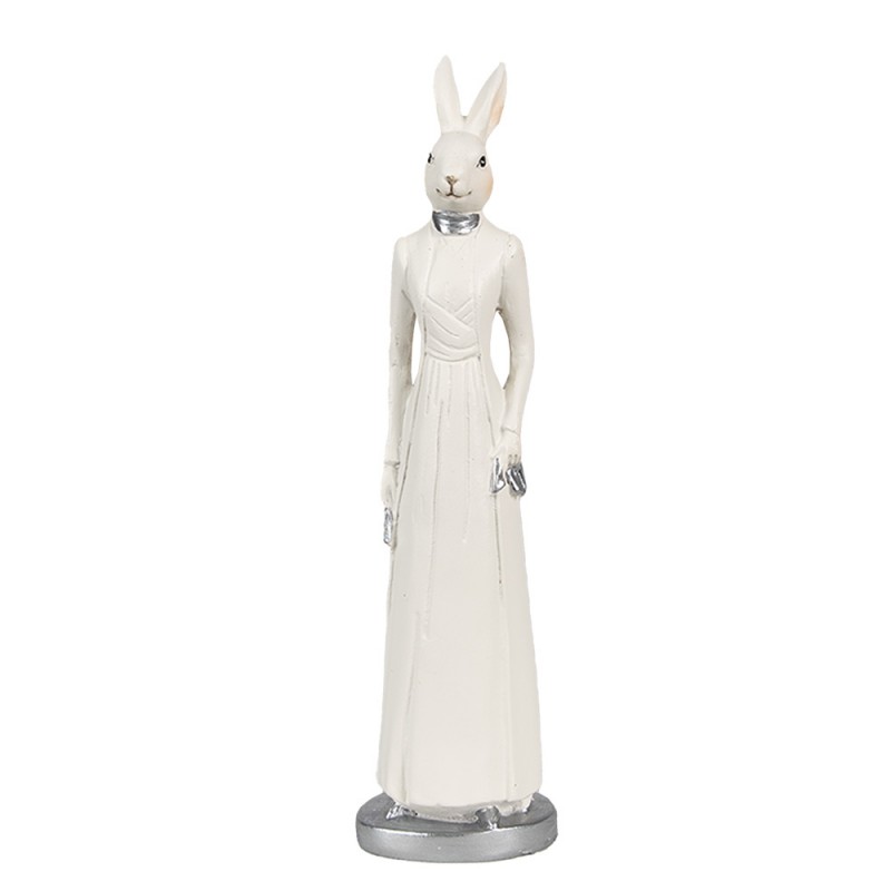 6PR4045 Figur Kaninchen 20 cm Weiß Polyresin Osterdekoration