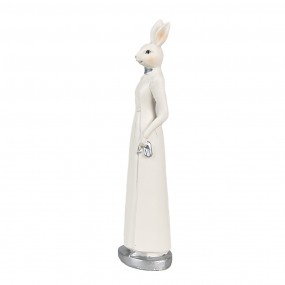 26PR4045 Statuetta Coniglio 20 cm Bianco Poliresina Decorazione di Pasqua