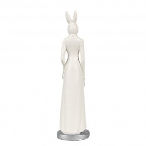 26PR4045 Figurine Lapin 20 cm Blanc Polyrésine Décoration de Pâques