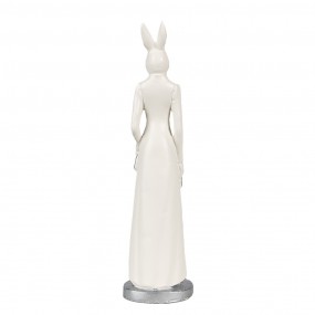 26PR4045 Statuetta Coniglio 20 cm Bianco Poliresina Decorazione di Pasqua