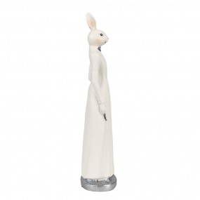 26PR4045 Statuetta Coniglio 20 cm Bianco Poliresina Decorazione di Pasqua