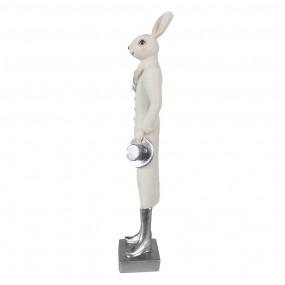 26PR4046 Statuetta Coniglio 34 cm Bianco Poliresina Decorazione di Pasqua
