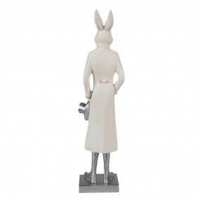 26PR4046 Figurine Lapin 34 cm Blanc Polyrésine Décoration de Pâques