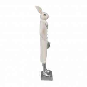 26PR4046 Figurine Rabbit 34 cm White Polyresin Easter Decoration