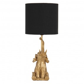 26LMC0038 Table Lamp Elephant Ø 20x46 cm  Gold colored Black Plastic Desk Lamp