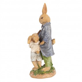 26PR4094 Statuetta Coniglio 21 cm Marrone Poliresina Decorazione di Pasqua