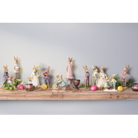 26PR4095 Statuetta Coniglio 20 cm Marrone Poliresina Decorazione di Pasqua