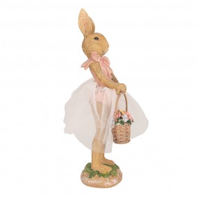 26PR4096 Statuetta Coniglio 21 cm Marrone Poliresina Decorazione di Pasqua
