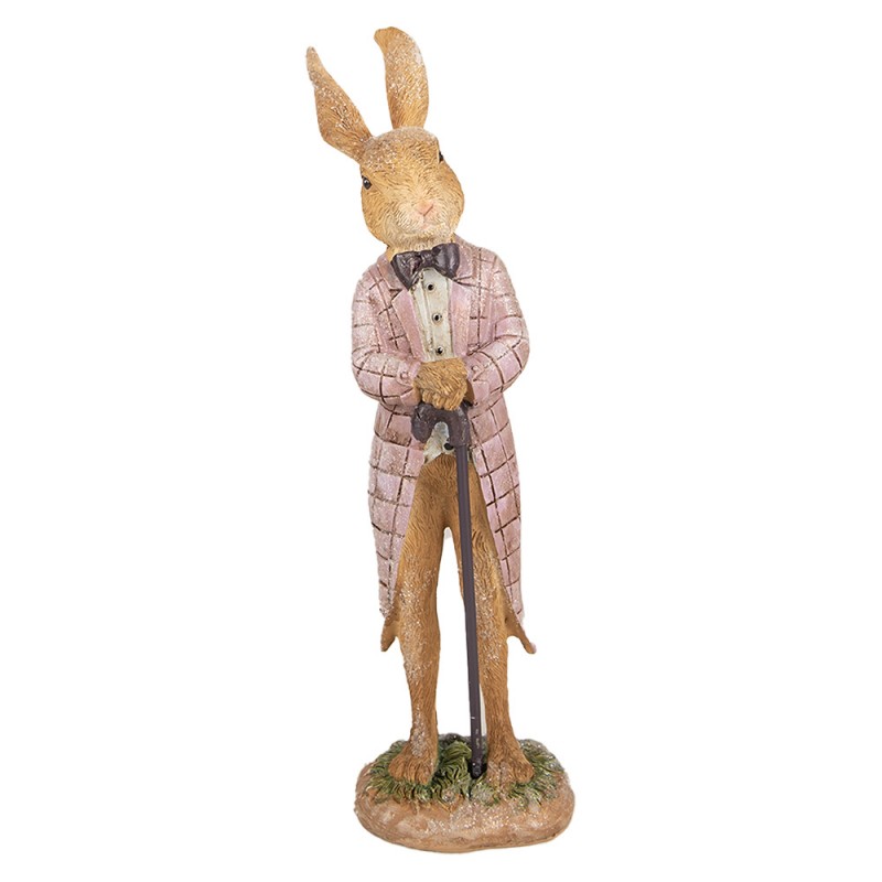 6PR4097 Statuetta Coniglio 21 cm Marrone Poliresina Decorazione di Pasqua