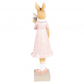 26PR5003 Figur Kaninchen 28 cm Braun Rosa Polyresin
