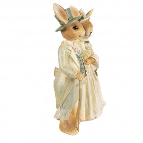 26PR5019 Figurine Rabbit 21 cm Brown Green Polyresin