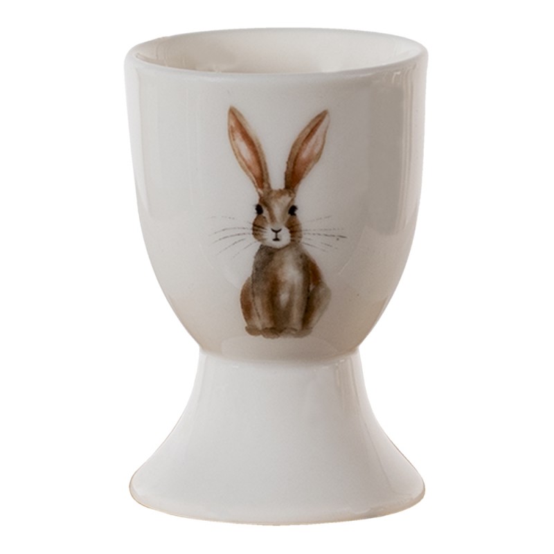 REBEI Egg Cup 40 ml Beige Brown Porcelain Rabbit Egg Holder