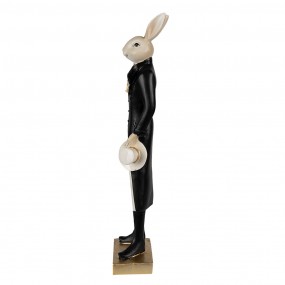 26PR4004 Figur Kaninchen 34 cm Beige Schwarz Polyresin Osterdekoration