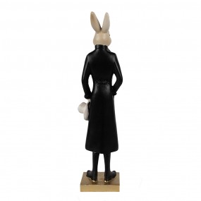 26PR4004 Figur Kaninchen 34 cm Beige Schwarz Polyresin Osterdekoration