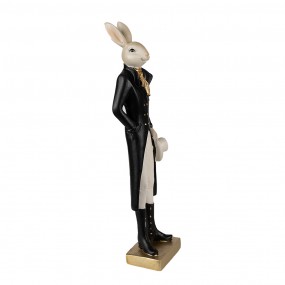 26PR4004 Statuetta Coniglio 34 cm Beige Nero Poliresina Decorazione di Pasqua
