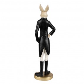 26PR4005 Figur Kaninchen 20 cm Beige Schwarz Polyresin Osterdekoration