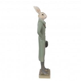 26PR4008 Statuetta Coniglio 36 cm Beige Verde Poliresina Decorazione di Pasqua