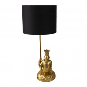 26LMC0048 Desk Lamp Monkey Ø 23x45 cm  Gold colored Black Plastic Table Lamp