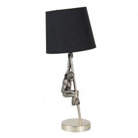 26LMC0049 Table Lamp Monkey Ø 20x49 cm  Silver colored Black Plastic Round Desk Lamp