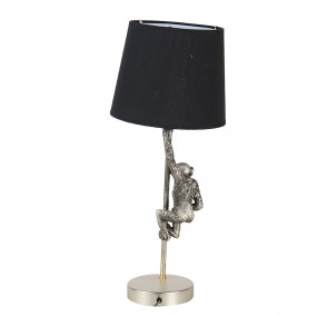 26LMC0049 Table Lamp Monkey Ø 20x49 cm  Silver colored Black Plastic Round Desk Lamp