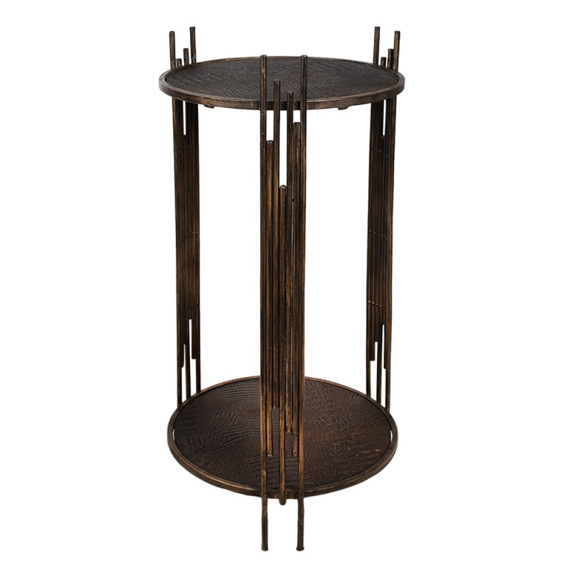 5Y1154 Side Table 42x41x89 cm Brown Iron Round Coffee Table