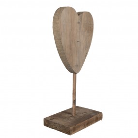 26H2377 Decorative Figurine Heart 15x8x27 cm Brown Wood