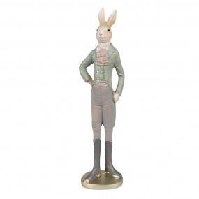 26PR4010 Figur Kaninchen 40 cm Beige Grün Polyresin Osterdekoration