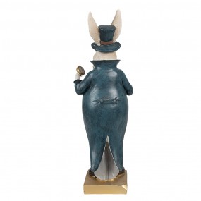26PR4129 Statuetta Coniglio 30 cm Beige Blu  Poliresina Decorazione di Pasqua